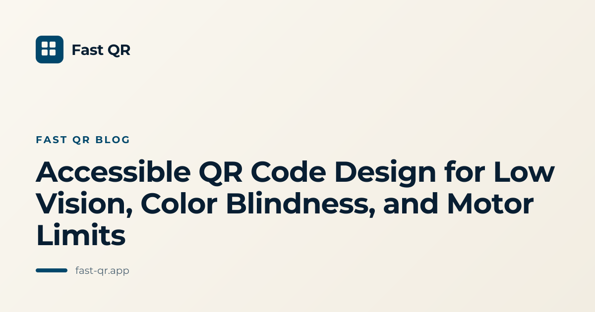 Accessible QR Code Design for Low Vision, Color Blindness, and Motor ...