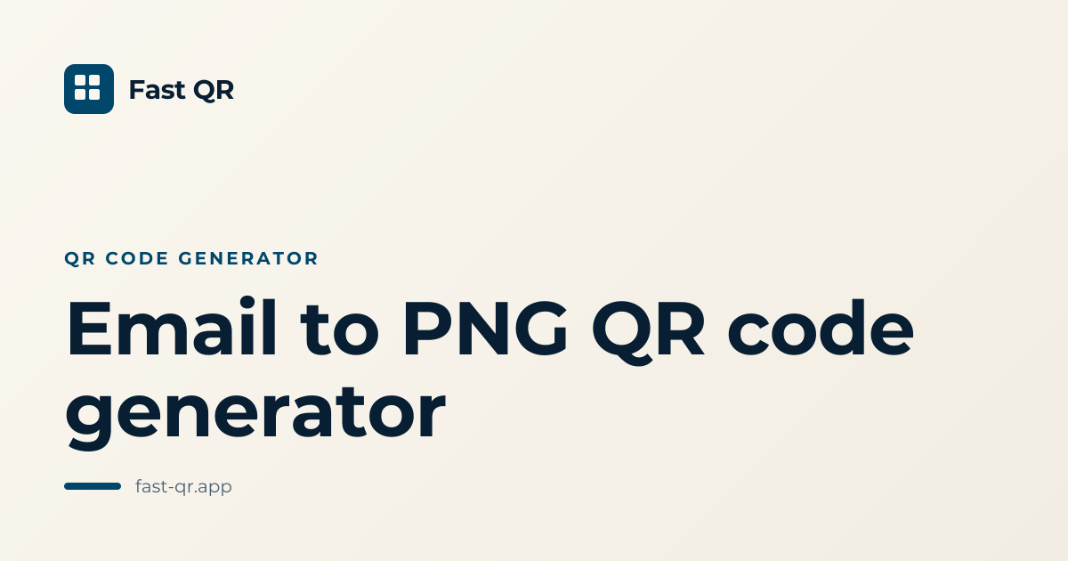 Email to PNG QR Code Generator | Fast QR